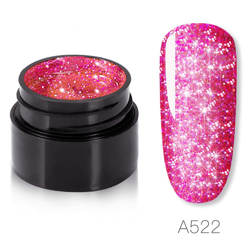 Brillo holográfico de uñas para uñas acrílicas, 6 cajas de colores