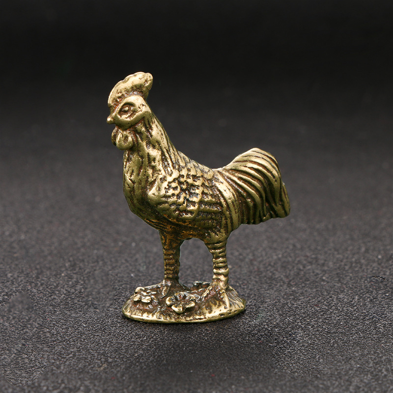 Brass Rooster Copper Chicken Ornament Distressed Antique - Temu Australia