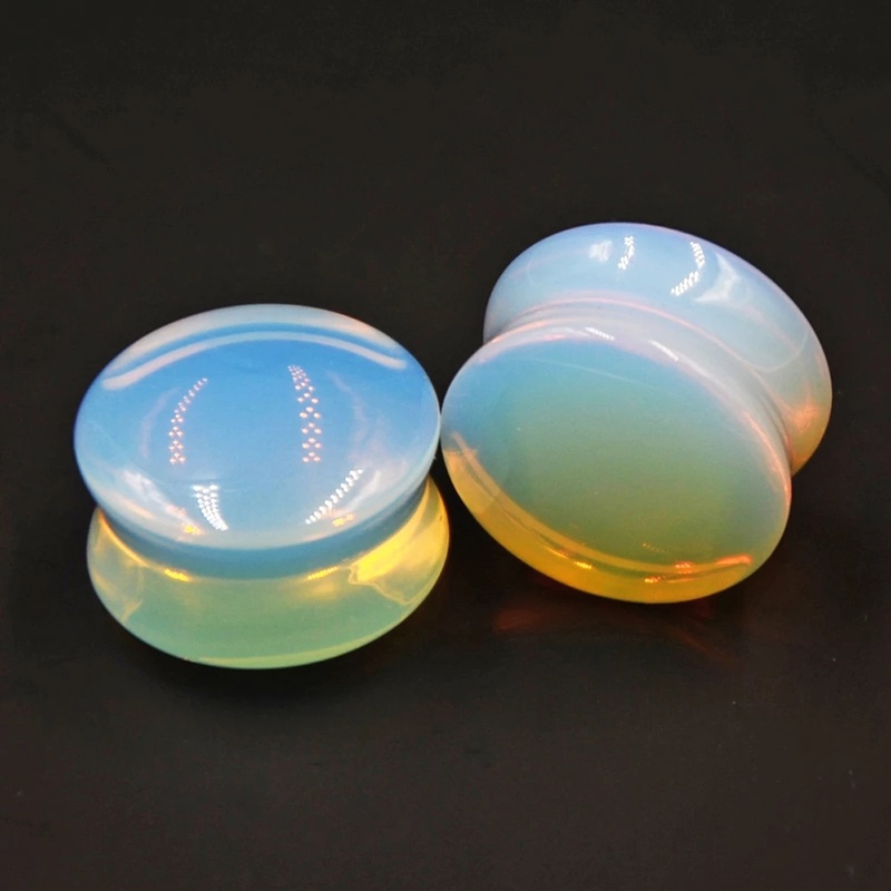 2pcs Double Flared Translucent Ear Plugs And Tunnels Piercing Ear Gauges Stretcher Expander Body Jewelry