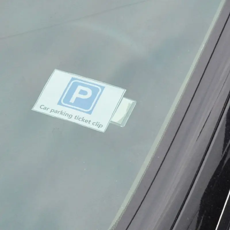 Lurrose Car Parking Permit Holder 2pcs Clip Ins Parking Ticket Holder Clips  Invoice Ticket Holder Self-Adhesive Clip Adhesive Clamp Parking Permit