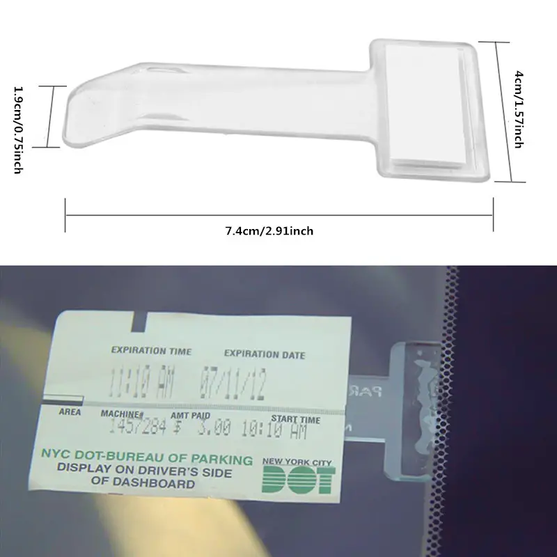 Lurrose Car Parking Permit Holder 2pcs Clip Ins Parking Ticket Holder Clips  Invoice Ticket Holder Self-Adhesive Clip Adhesive Clamp Parking Permit