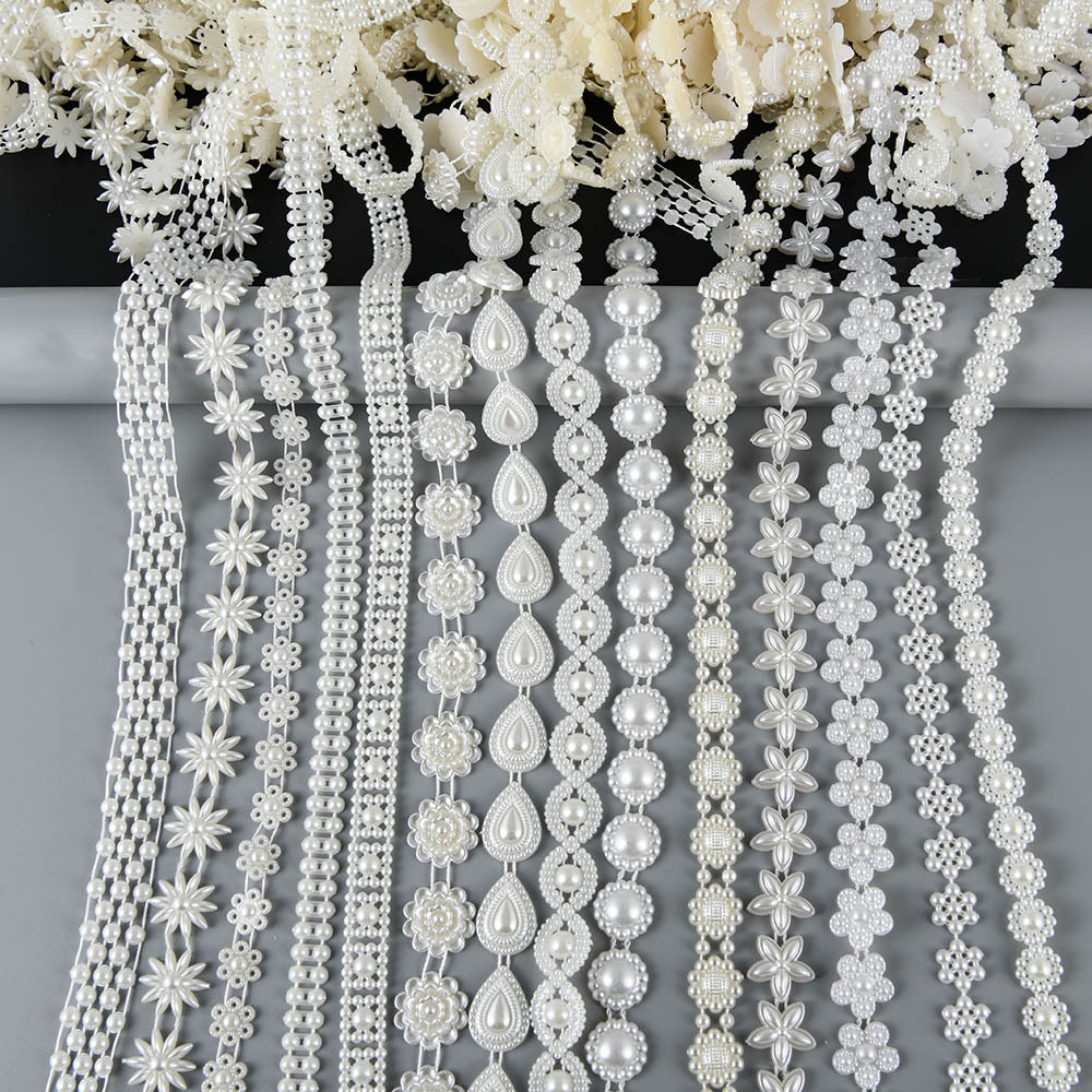 Pearl chain,Ivory pearl trim,pearl string,ivory trim,decorative  pearls,strand of pearls,decorative pearls,cake decoration,accent pearls,191