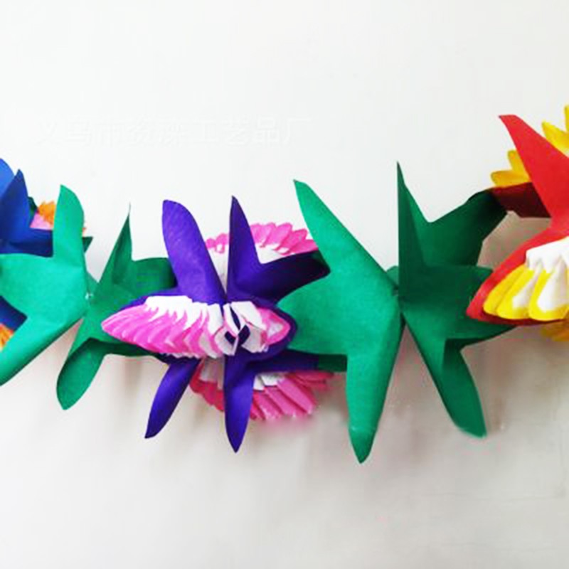 Hawaiian Paper Flowers - DIY Tropical Paper Flowers Party Decor