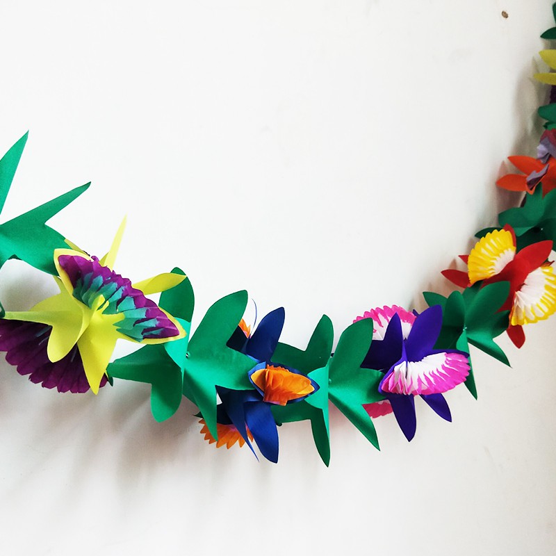 Tropical Paper Flower Garlands For Hawaiian Hawaiian Party - Temu