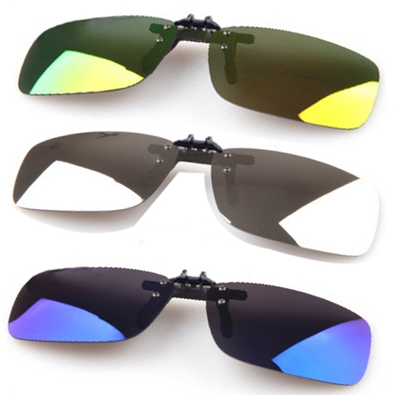 Polarized Mirrored UV400 Lens Clip-On Flip-Up Sunglasses Glasses,Temu