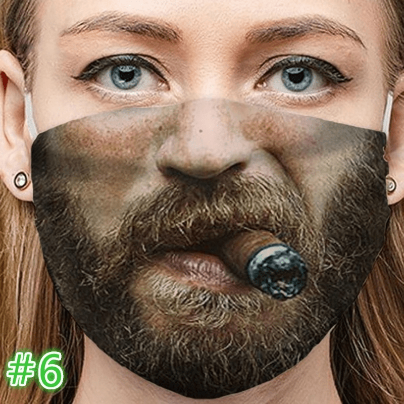 Masque drôle sur le visage impression 3D - Langue effrontée