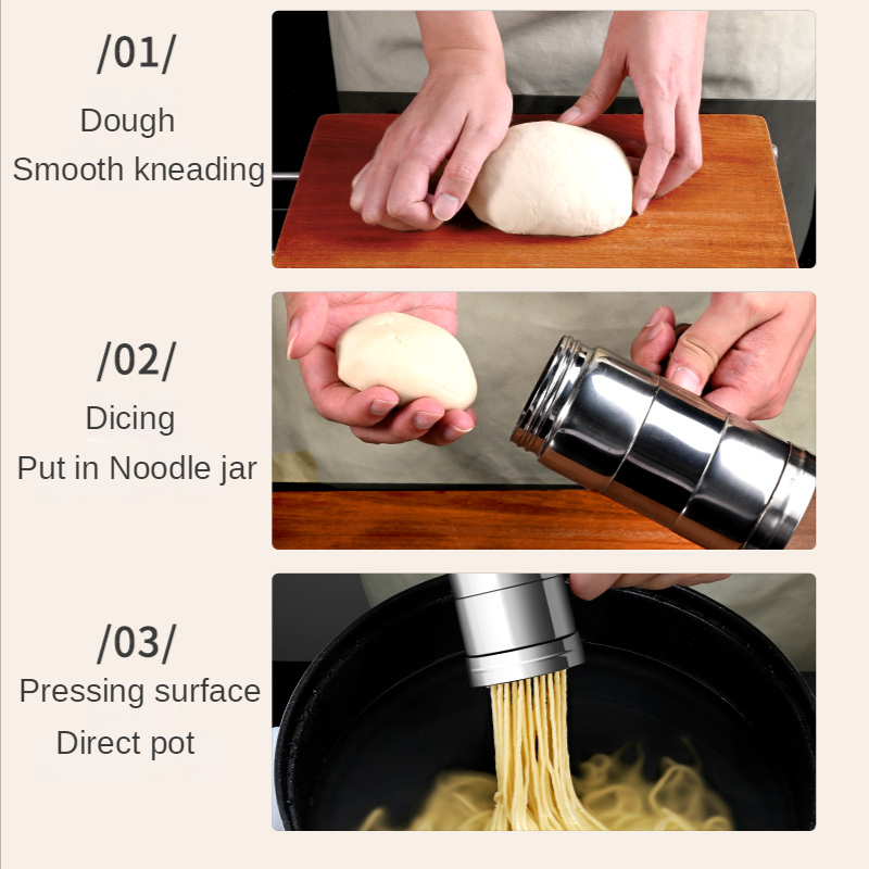 Stainless Steel Manual Pasta Maker - Vintage Handheld Kitchen