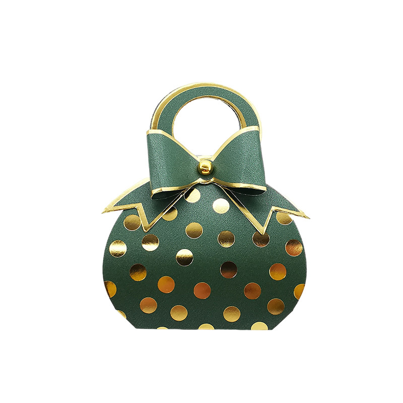 Gift Bags, Glossy Polka Dot Pattern Bags With Bows, Mini Exquisite