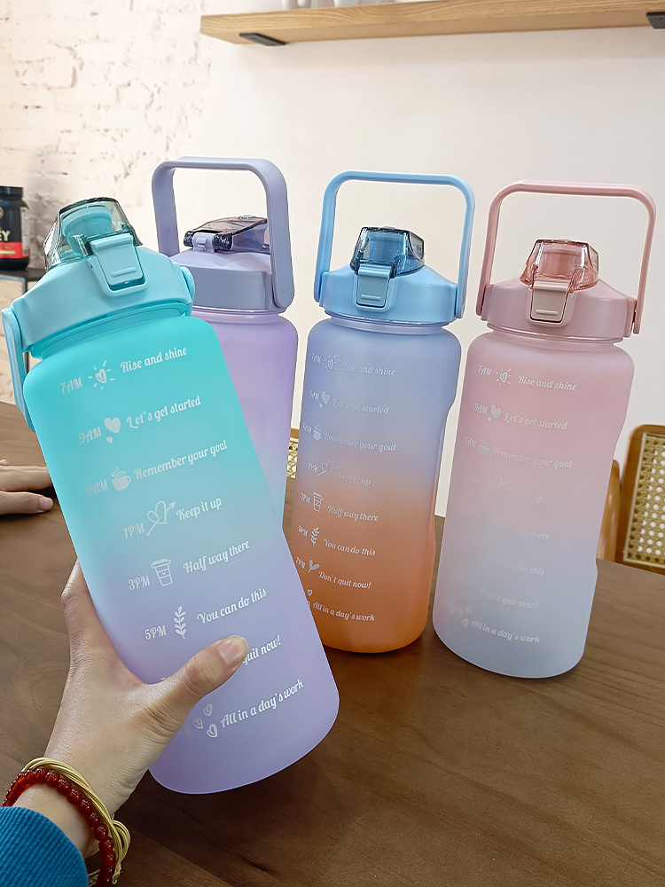 Botella Motivacional Botellon 2 Litros Degrade Agua Medidor