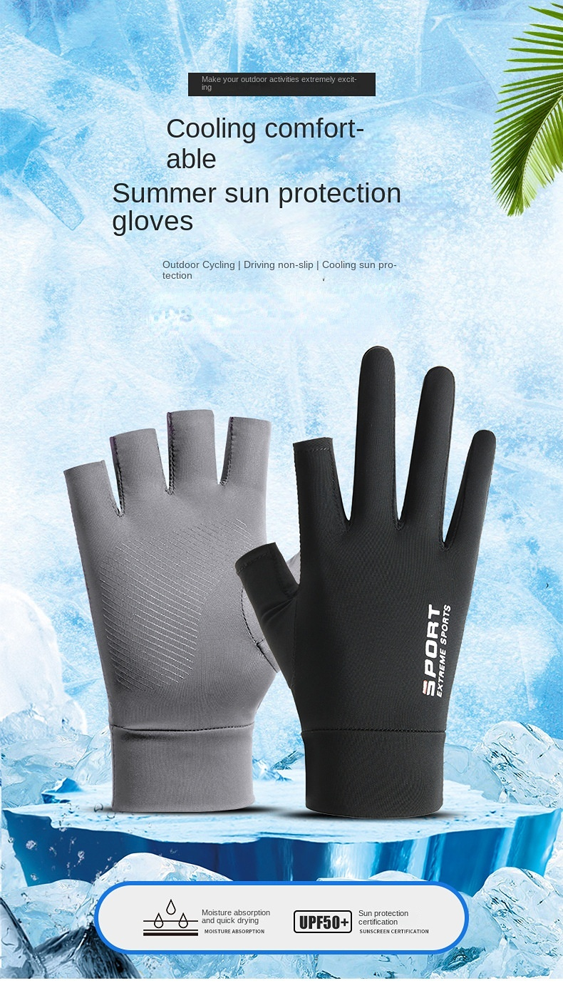 8 Pairs Women Sunblock Fingerless Gloves Summer UV Protection Driving Glove Non Slip for Outdoor Activities
