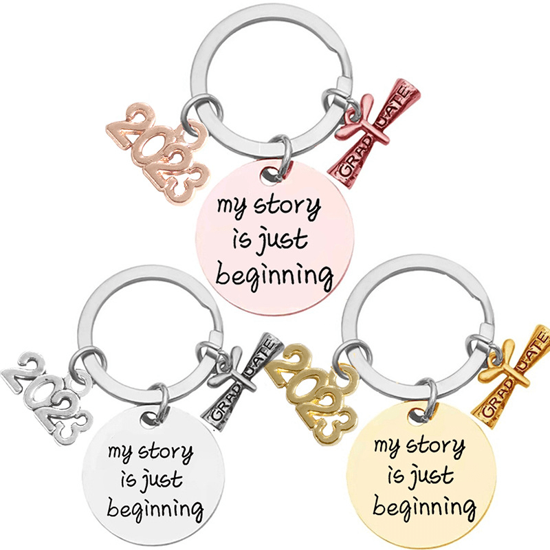 Best Day Ever Circle Key Ring - Single Initial in 2023