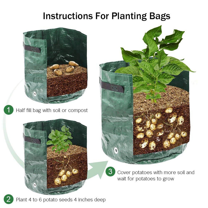 Potato Grow Bag Pe Vegetable Grow Bags With Handle Thickened Growing Bag  Vegetable Onion Plant Bag Outdoor Garden Pots - Temu United Arab Emirates