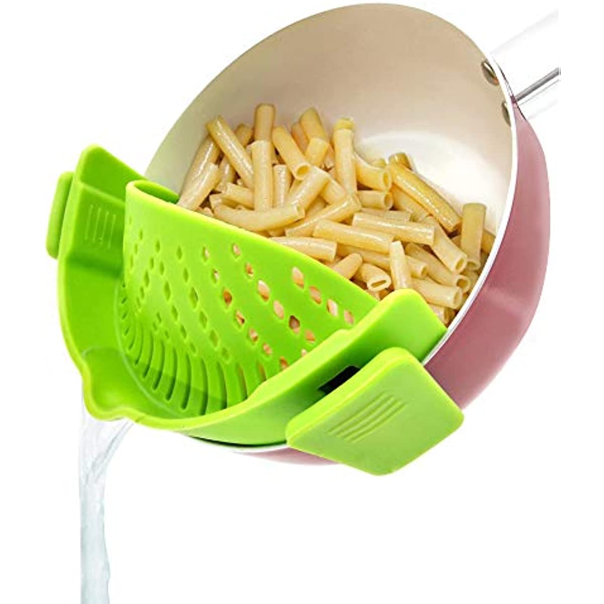 Kitchen Gizmo Snap N Strain Pot Strainer and Pasta Strainer Adjustable  Silicone Clip On Strainer for Pots Pans and Bowls - AliExpress