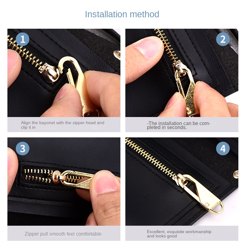 Elegant Zipper Pull (Pull-tab) Replacement for Bags, Apparel