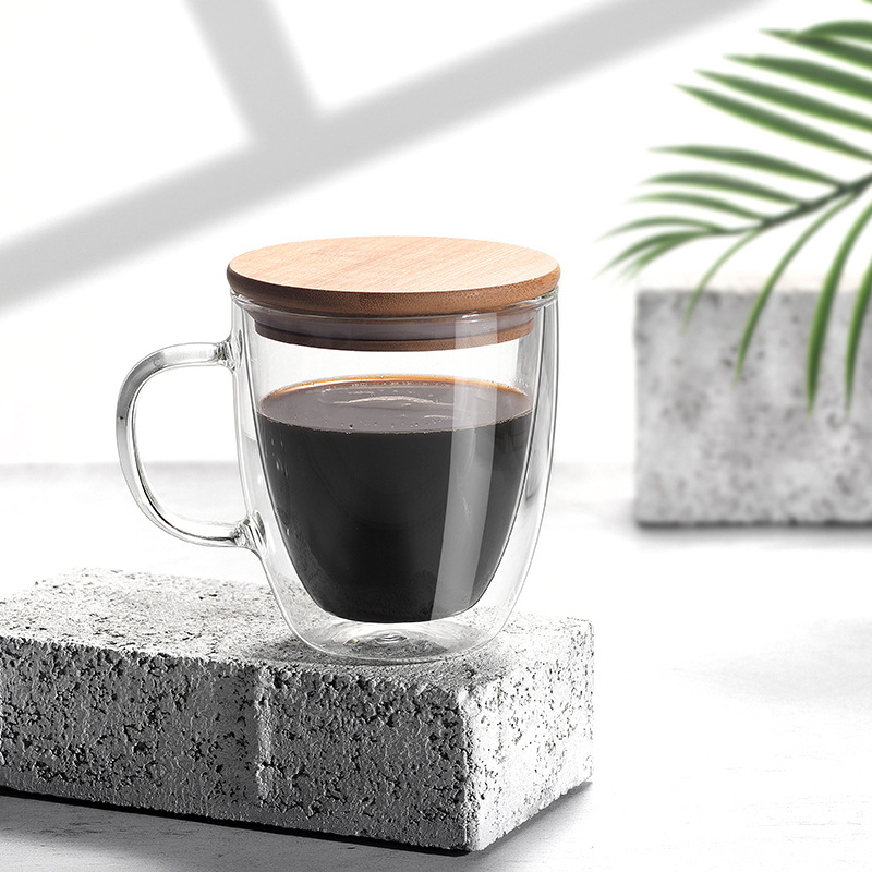 1pc Taza Café Vidrio Tazas Café Espresso Doble Pared 16 Oz - Temu