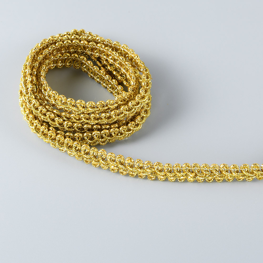 270cm/106.3in Long 1.0cm/0.39in Width Golden And Silvery Curved Edge Lace Weaving Accessories Festival Handmade Decorative Lace Lace Material Diy