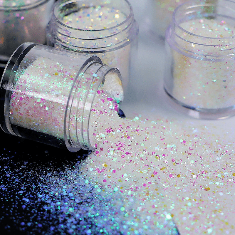 Mix Chunky Glitter for Nails, 4Bottles 4Colors Chunky Face Glitter  Holographic Hair Resin Craft Glitter Cosmetic Glitter 10g jar