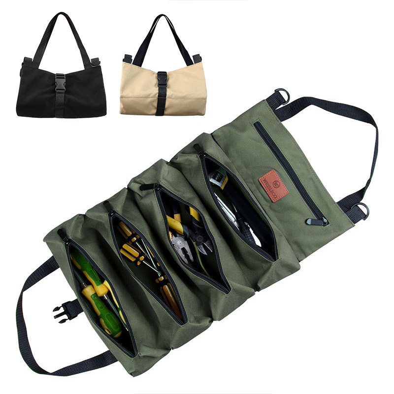 1pc Tool Roll Pouch Tool Roll Canvas Multi Purpose Wrench - Temu
