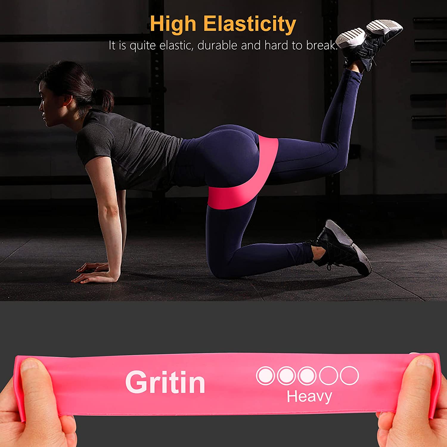 Gritin Resistance Band Set Fitness Elastic Bands Instruction - Temu