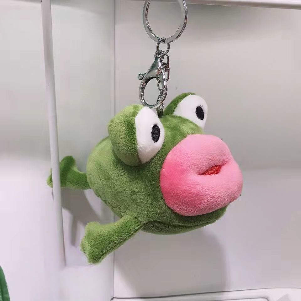 Big Mouth Frog Sausage Mouth Frog Pendant Doll Toy Keychain - Temu