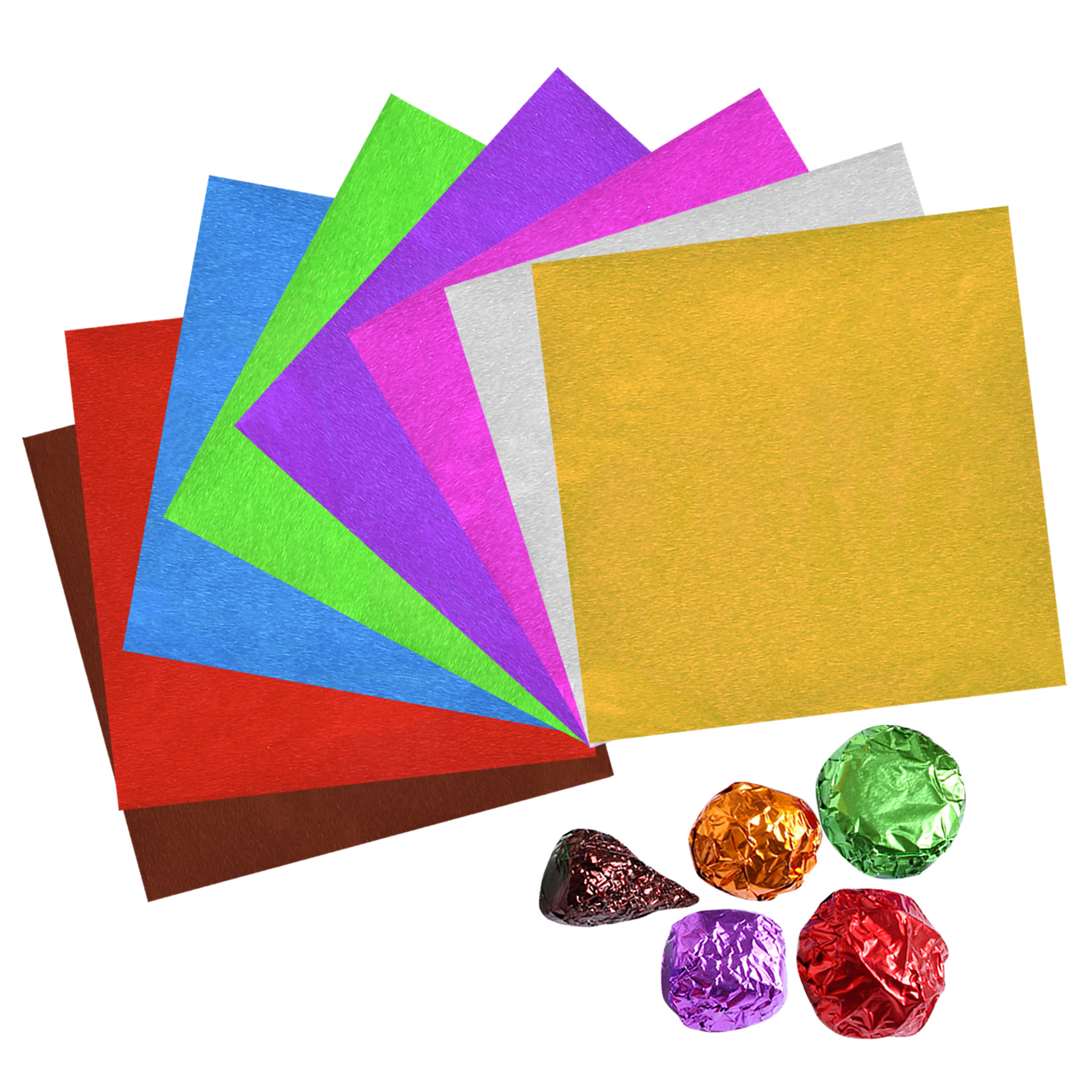 800pcs 8 Colors Chocolate Candy Wrappers Glossy Square Food Safe 