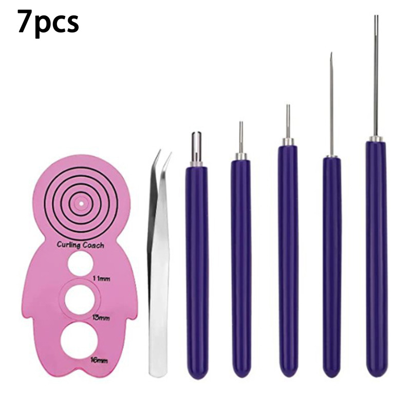 

7pcs Paper Quilling Tools Slotted Kit, Assorted Sizes Rolling Curling Quilling Needle Pen For Art Craft Diy Paper Card Making Project Tools Multifunction Slotted Quilling Tool Set