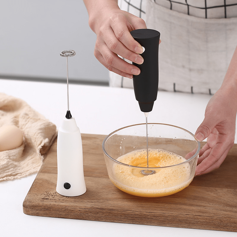 Handheld Electric Milk Frother Coffee Frother Stainless Steel Battery  Powered with Stand Foam Maker Kitchen Supplies and Gadgets