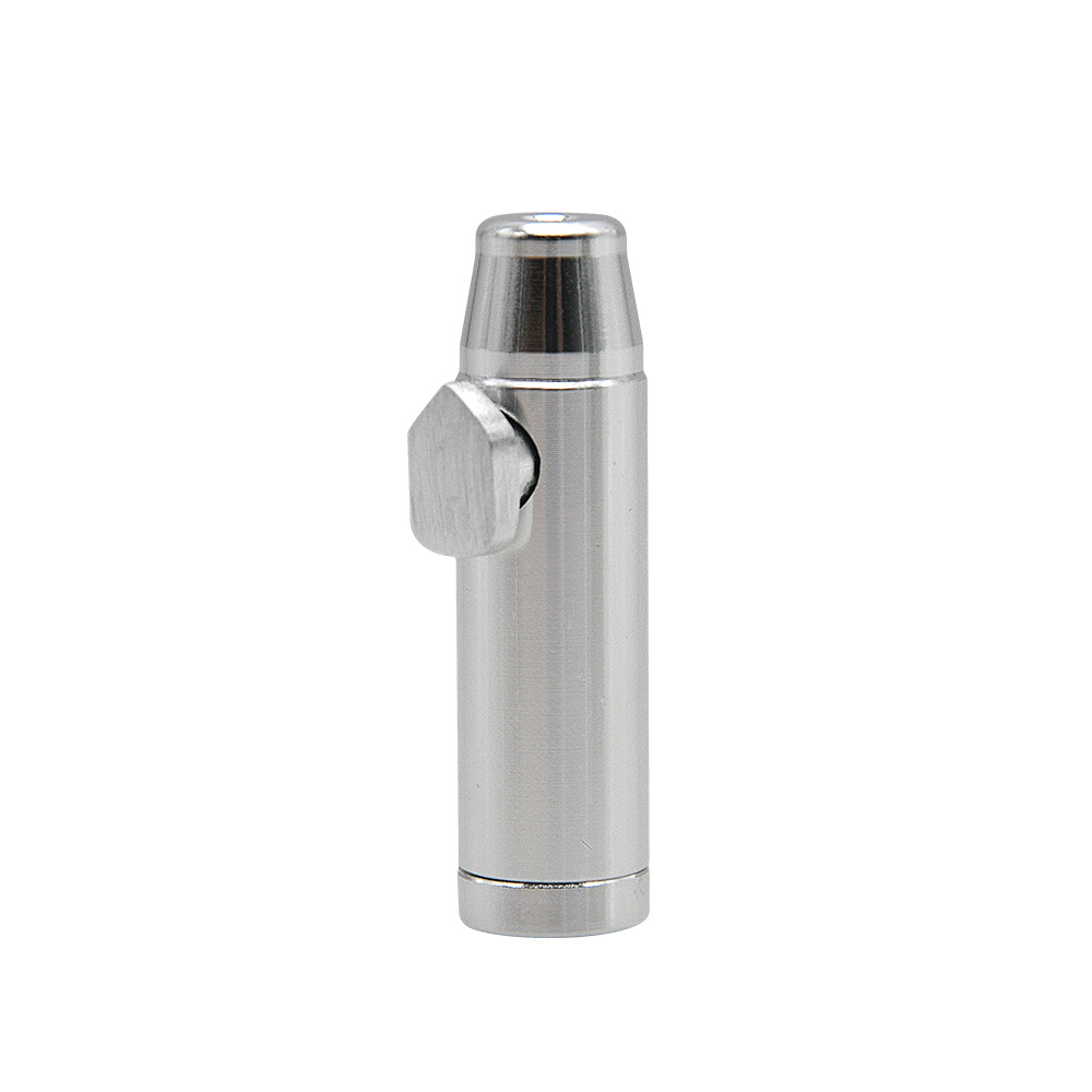 Portable Clear Alloy Sniffer Snuff Powder Bullet Dispenser