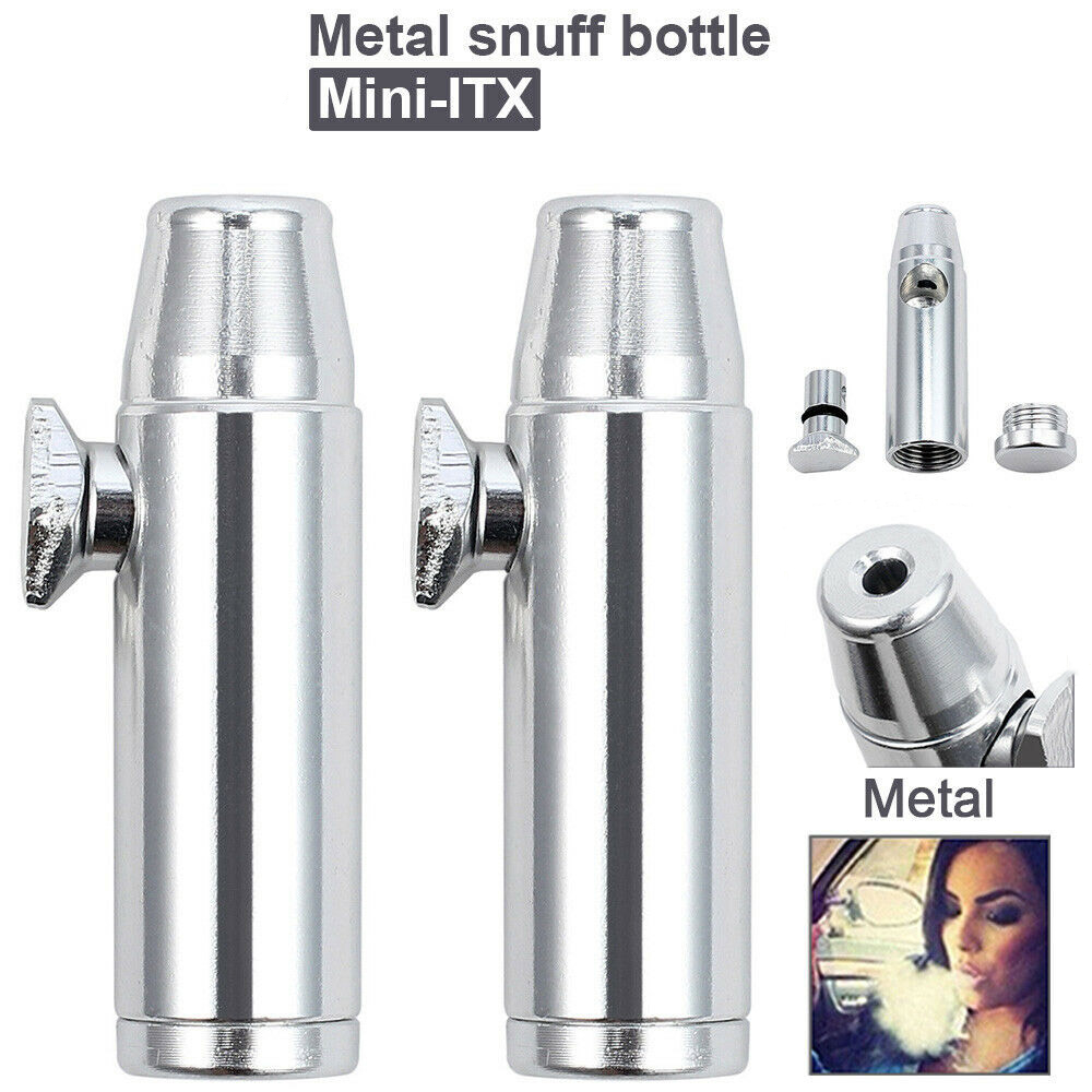 Nasal Snorting Powder Dispenser Snuff Box Metal Snorter Rocket