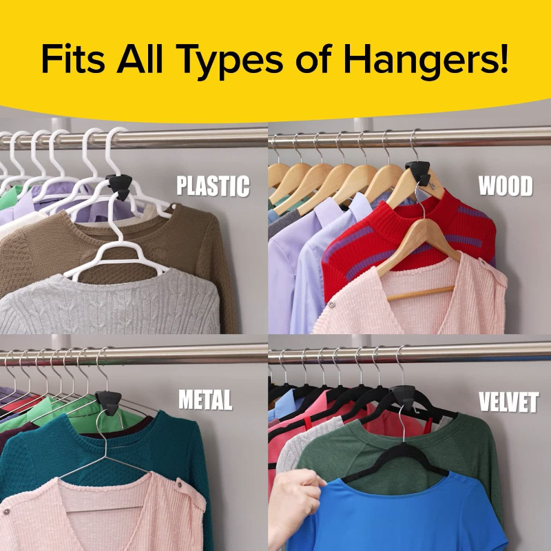 Triangle Clothes Hanger Connector Hooks, Stackable Hanger Hooks, Cascading  Connection Hooks, Triple Space Saver Closet Organization As Seen On Tv,  Black - Temu