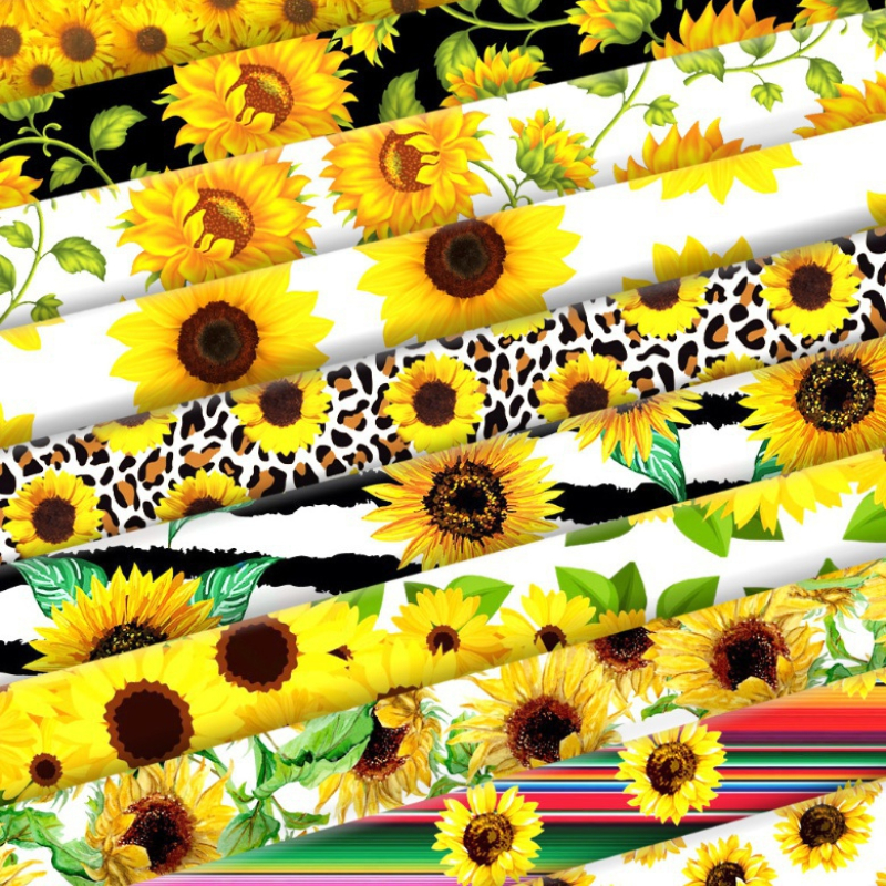 Sunflower Printed Polyester Cotton Fabric For Patchwork - Temu