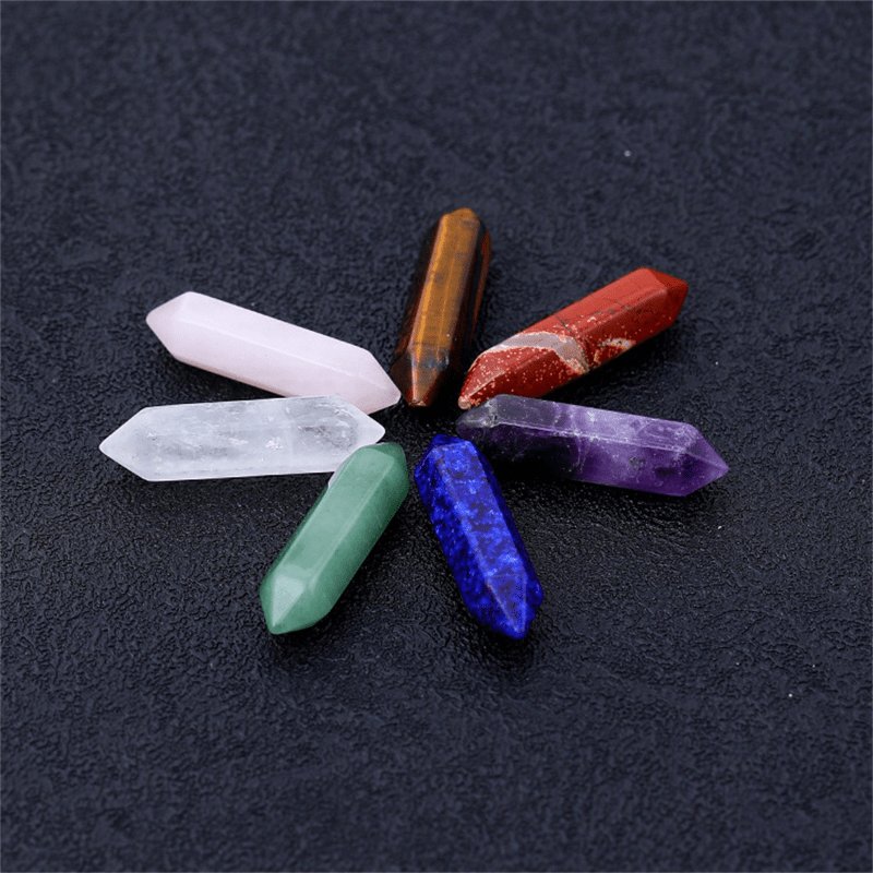 Natural Crystal Hexagonal Column Yoga Stone Decoration Set
