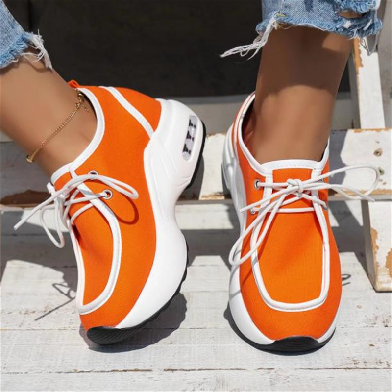 Women's Chunky Heeled Sports Shoes, Low Top Running Shoes & Canvas Sneakers