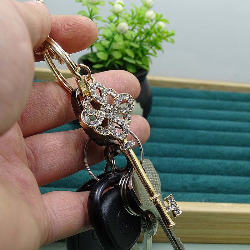 Bag Charm Crystal Key chain Owl Keyring Handbag, Purse, Rhinestones, Lanyard
