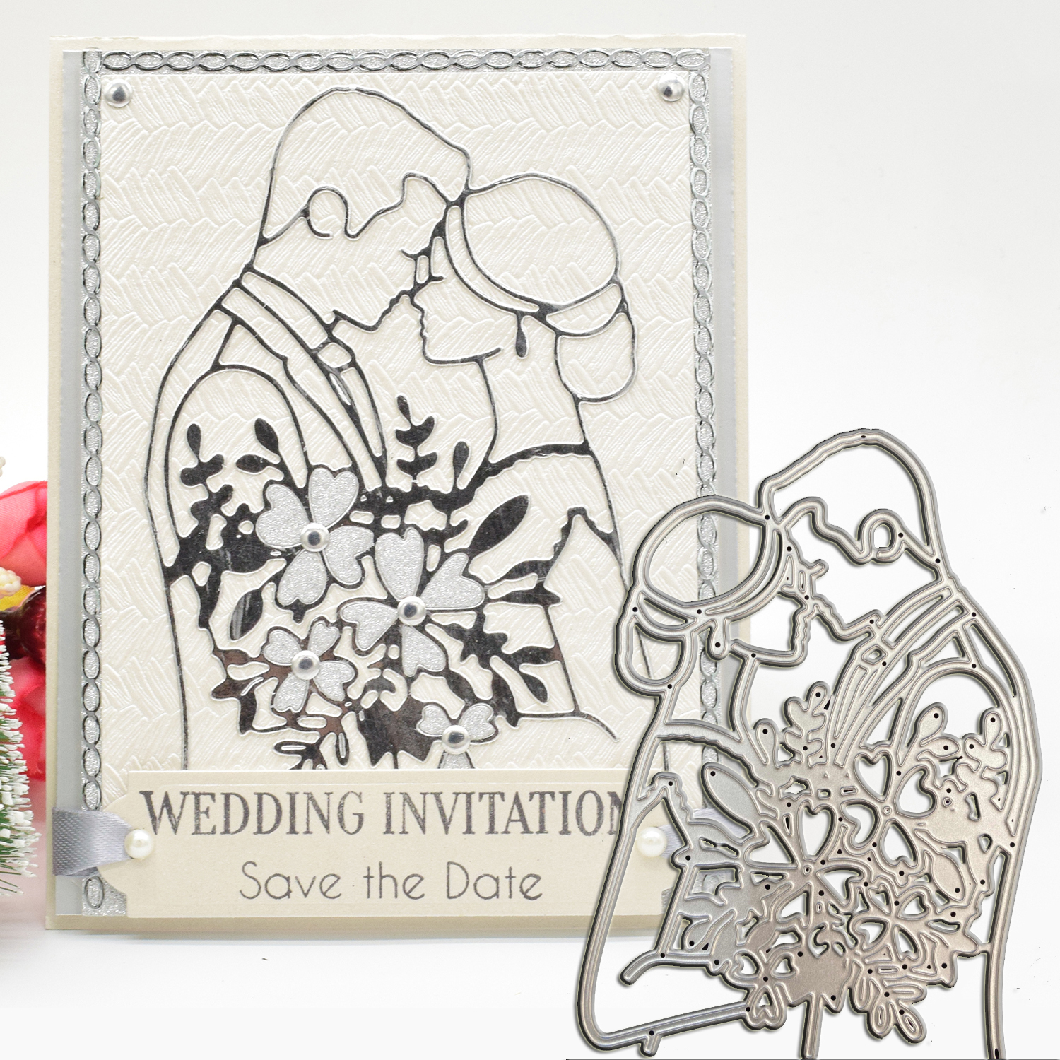 

Wedding Couple Cutting Dies Bride Bridegroom Metal Die Cuts For Diy Scrapbooking Album Greeting Card Making Paper Crafts Eid Al-adha Mubarak