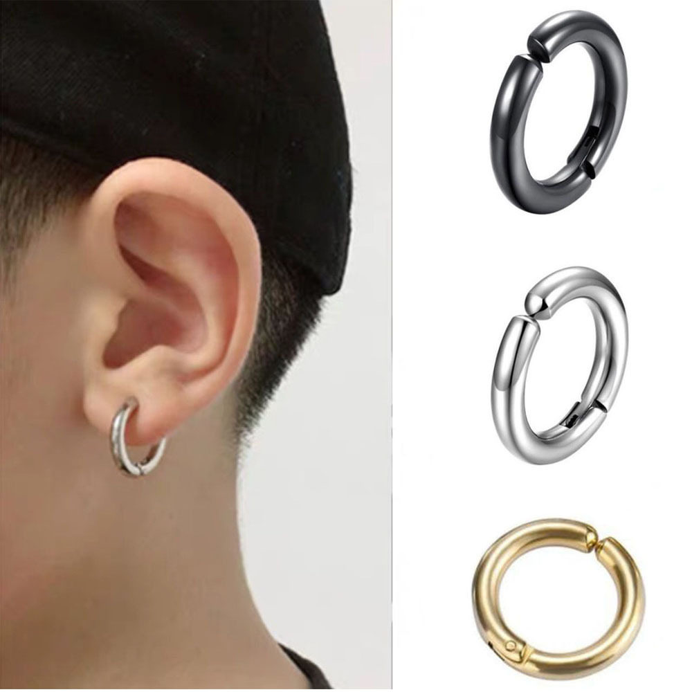 2 Pcs Black Magnetic Earrings for Men Clip On Earrings for Men Fake  Earrings Mens Earrings
