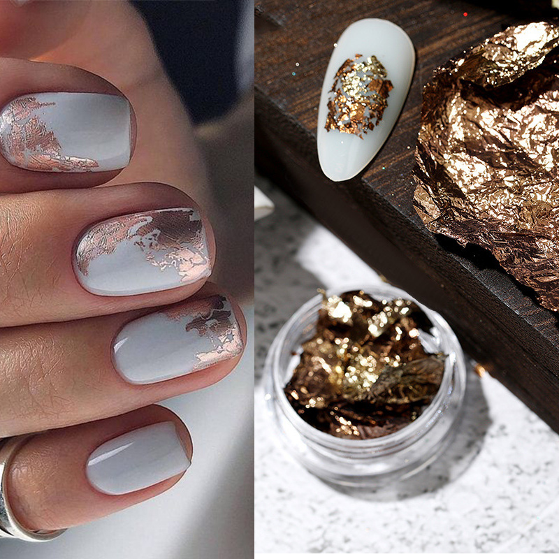 Gold Silver Irregular Copper Nail Foil Paper Sequins Aluminum