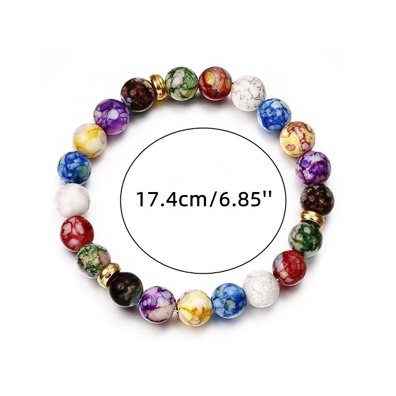 7 Chakra Reiki Healing Stone Bracelet, Volcanic Stone Beads
