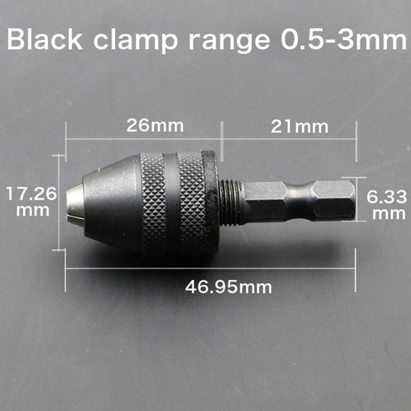 TEMU 1 Pieza, Destornillador De Portabrocas Sin Llave, Adaptador De Controlador De Impacto, Vástago Hexagonal, Herramienta De Broca De Flecha,