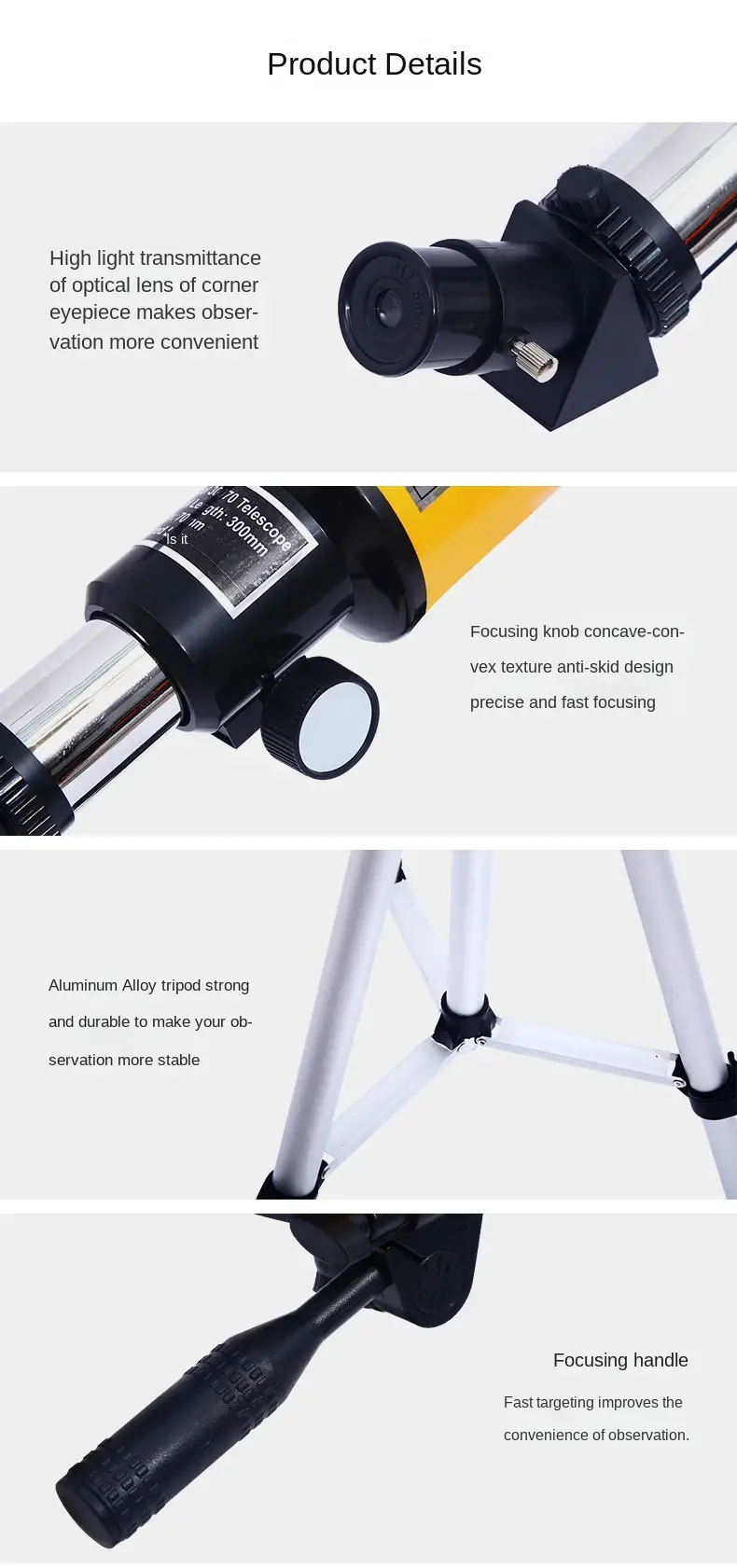 professional astronomical telescope 150 times zoom high power portable tripod night vision deep space star view moon universe details 6