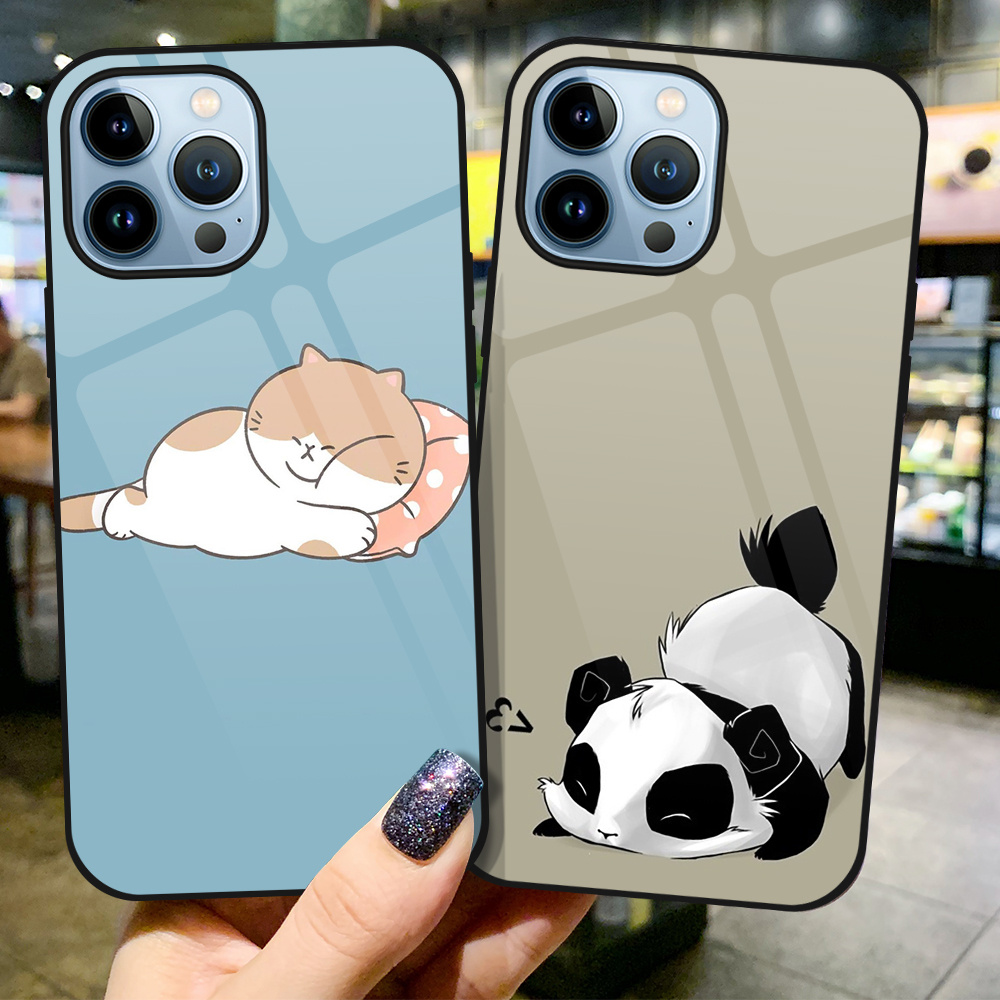 Cartoon Pop Pattern Anti-fall Tempered Glass Phone Case For