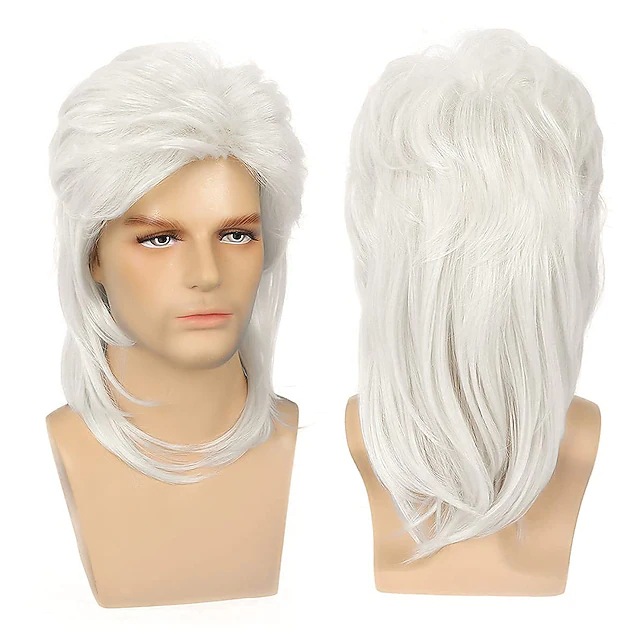 Best Sellers Of Costume Wigs /Wigs For Men 70s 80s Costumes Mens Brown Fancy Party Accessory Cosplay Hair Wig details 5