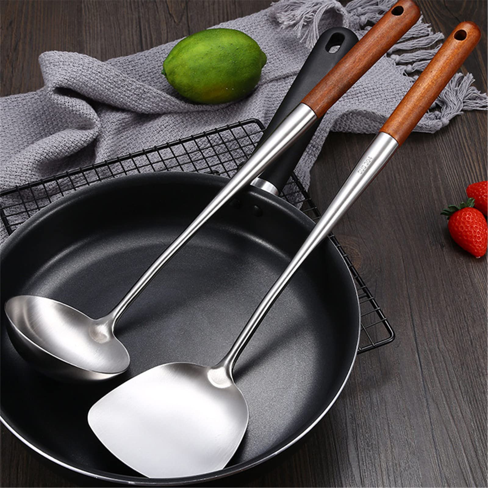 Stainless Steel Cooking Utensils Set, Household Kitchen Cooking Tools,  Colander Spoon, Frying Spatula, French Fries Press, Slotted Spatula, Cooking  And Baking Tool, Kitchen Utensils, Kitchen Supplies, Ready For School -  Temu United