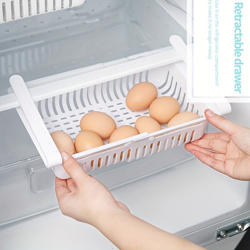 1pc RV Kitchen Hanging Organizer, Refrigerator Egg Fruit Storage Box Drawer  Type Food Crisper Box Kitchen Accessories Refrigerator Organizer Shelf