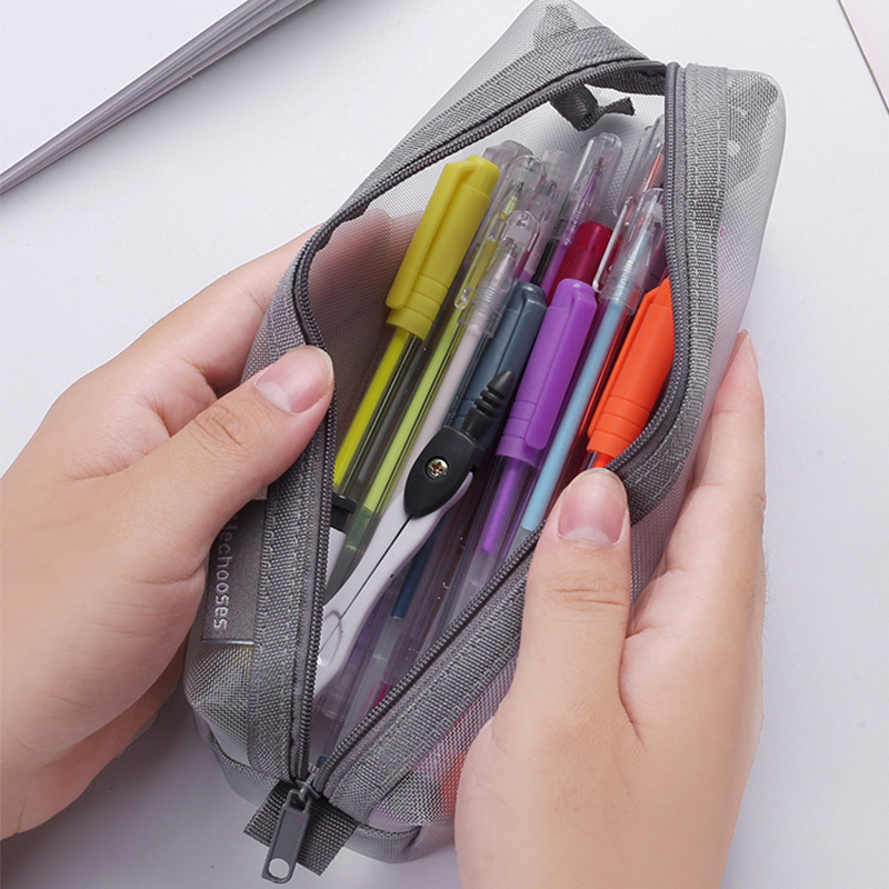 Exam ready: Transparent Mesh Pencil Case For Large capacity - Temu United  Kingdom