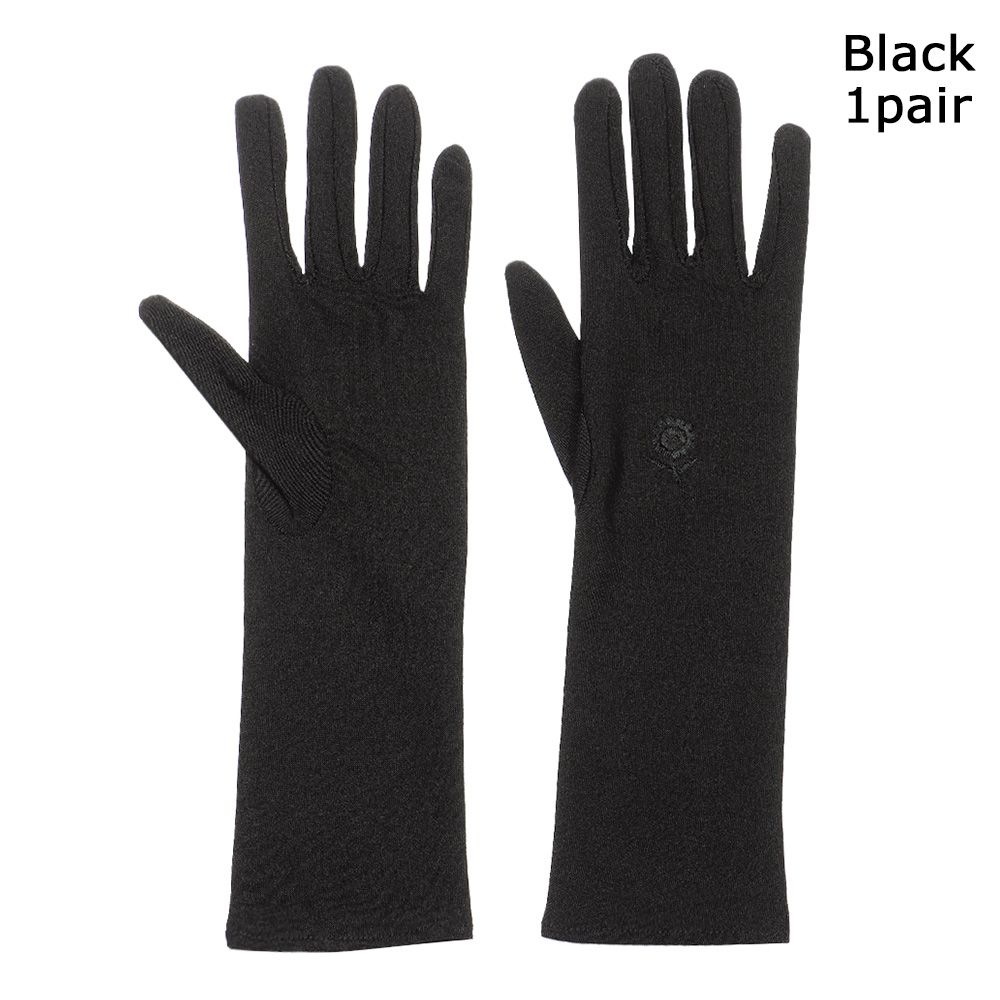 1pair Embroidered Sun Protection Gloves For Women, Thin & Medium Length,  Suitable For Daily Work, Sports, And Cycling
