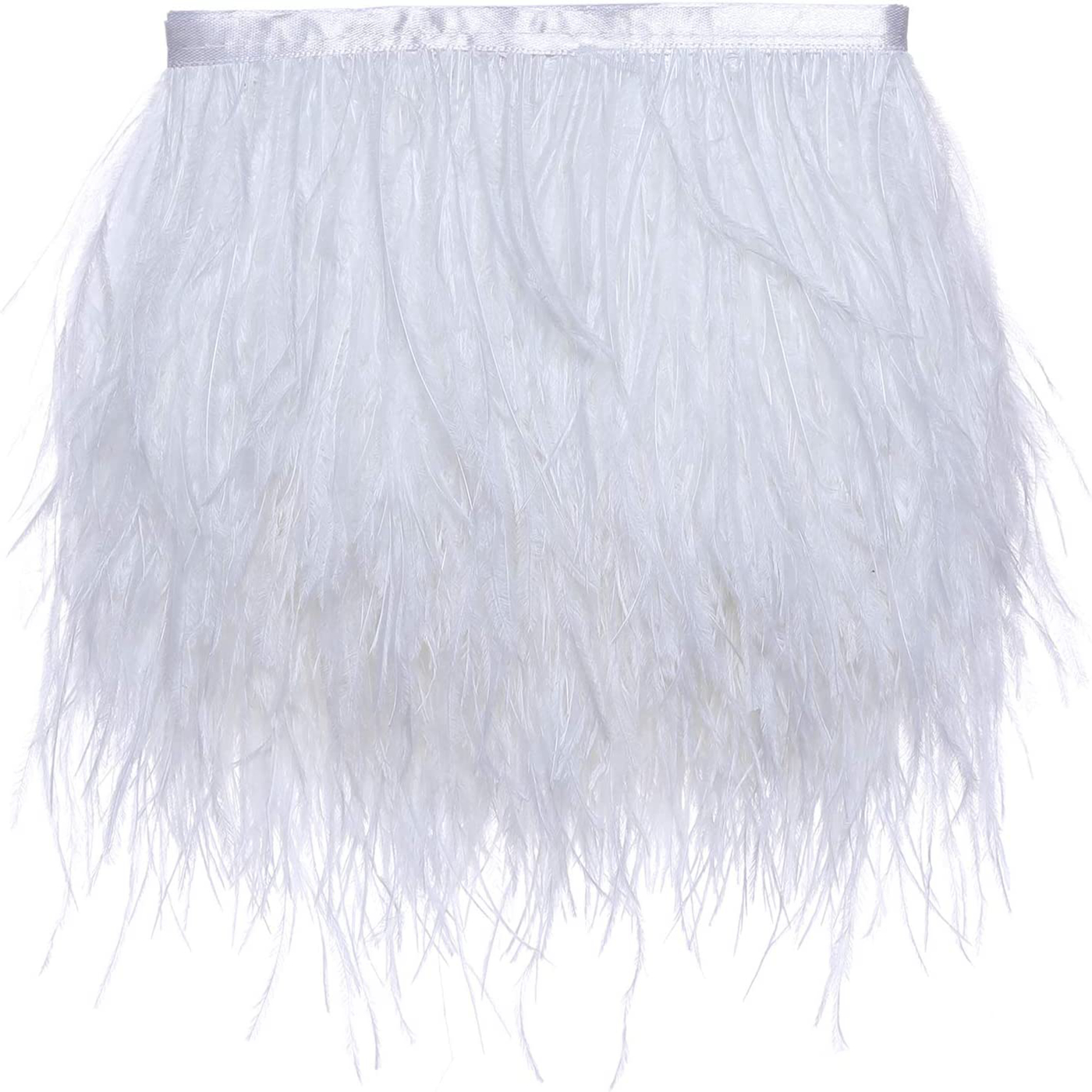 White Ostrich Feathers Trim Fringe For Diy Dress Sewing - Temu