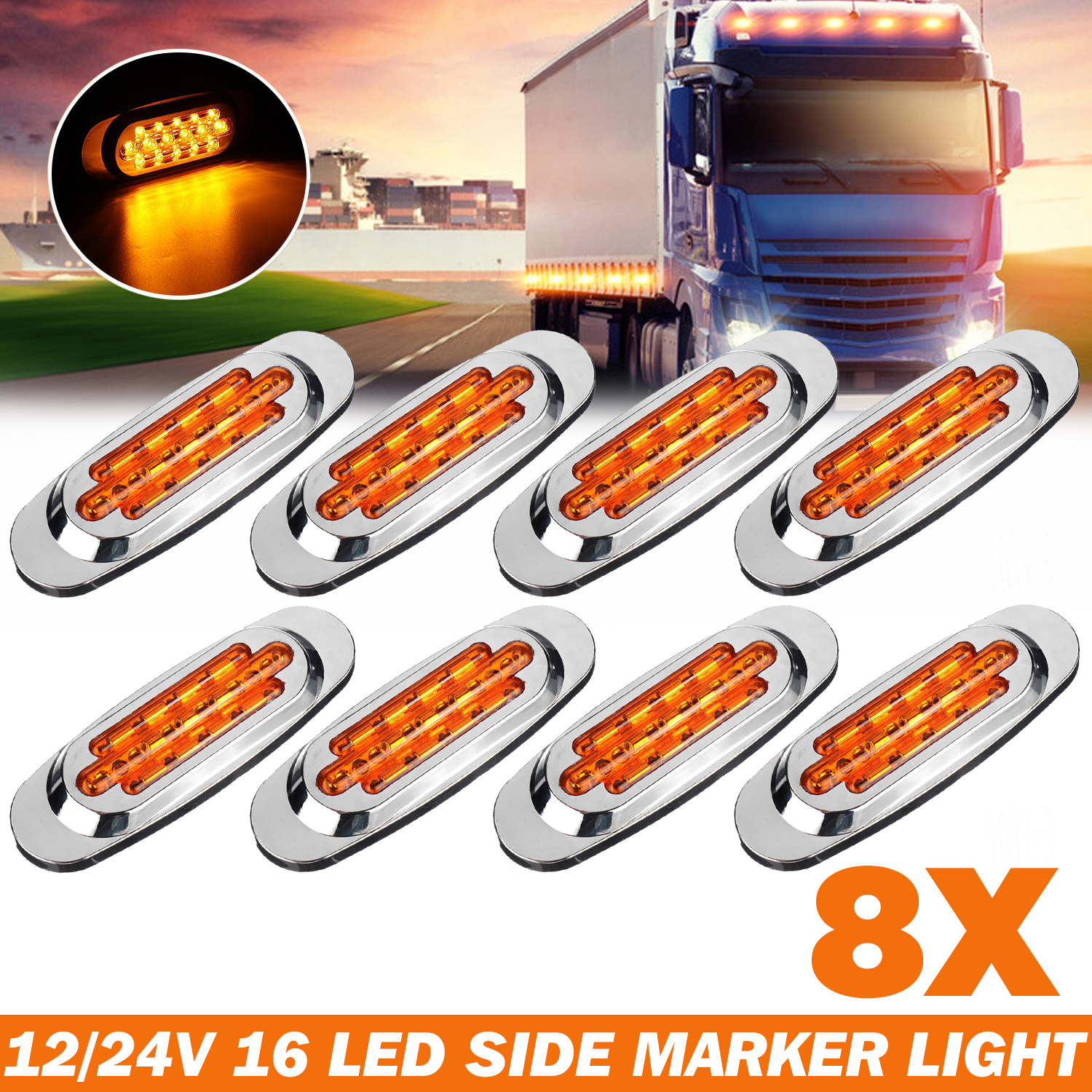 3 LED marqueur latéral indicateur lumière remorque camion bus