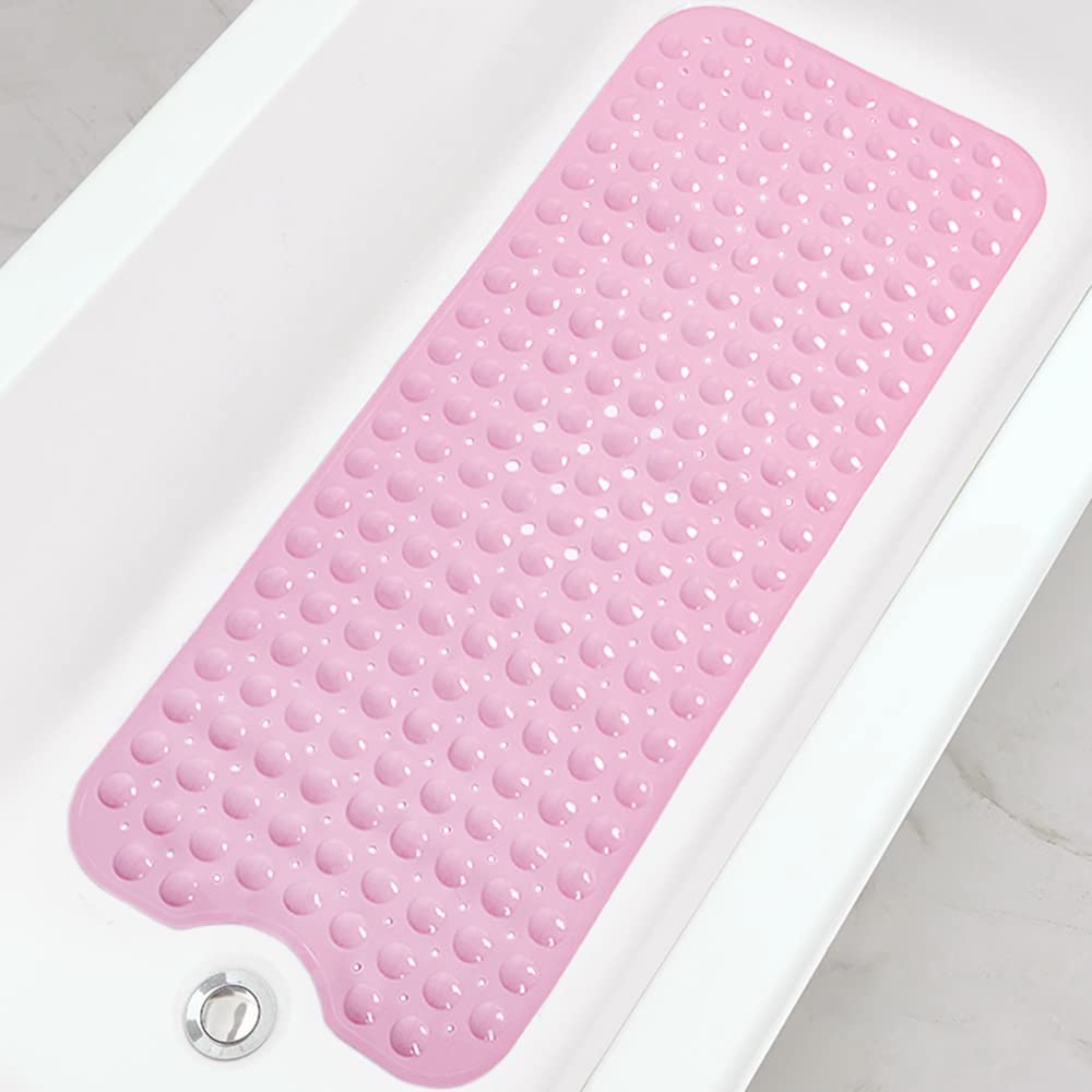 Bath Tub Mat, 39 x 16 Inches Non-Slip Shower Mats with Suction Cups and  Drain Holes, Bathtub Mats Bathroom Mats Machine Washable, Clear