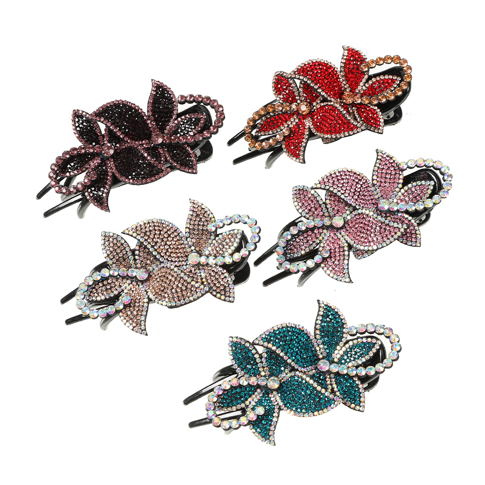 Elegant Rhinestone Flower Hair Claw Clip Non slip Strong - Temu Netherlands